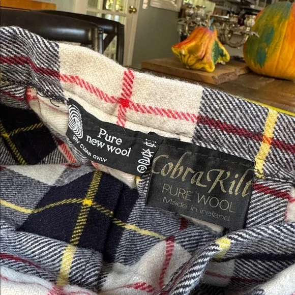 Cobra Kilt vintage tartan plaid wrap kilt midi skirt pinned EVC size XS - Picture 8 of 10